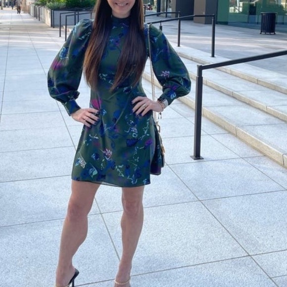 Tanya Taylor Clarisse Silk Dress Green - Picture 2 of 8